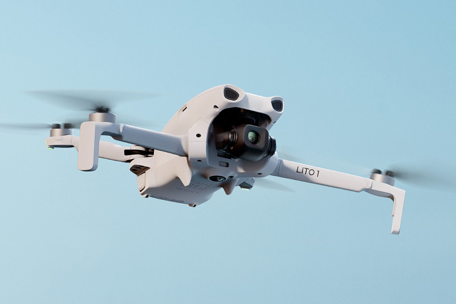 The DJI Lito 1 drone in flight.