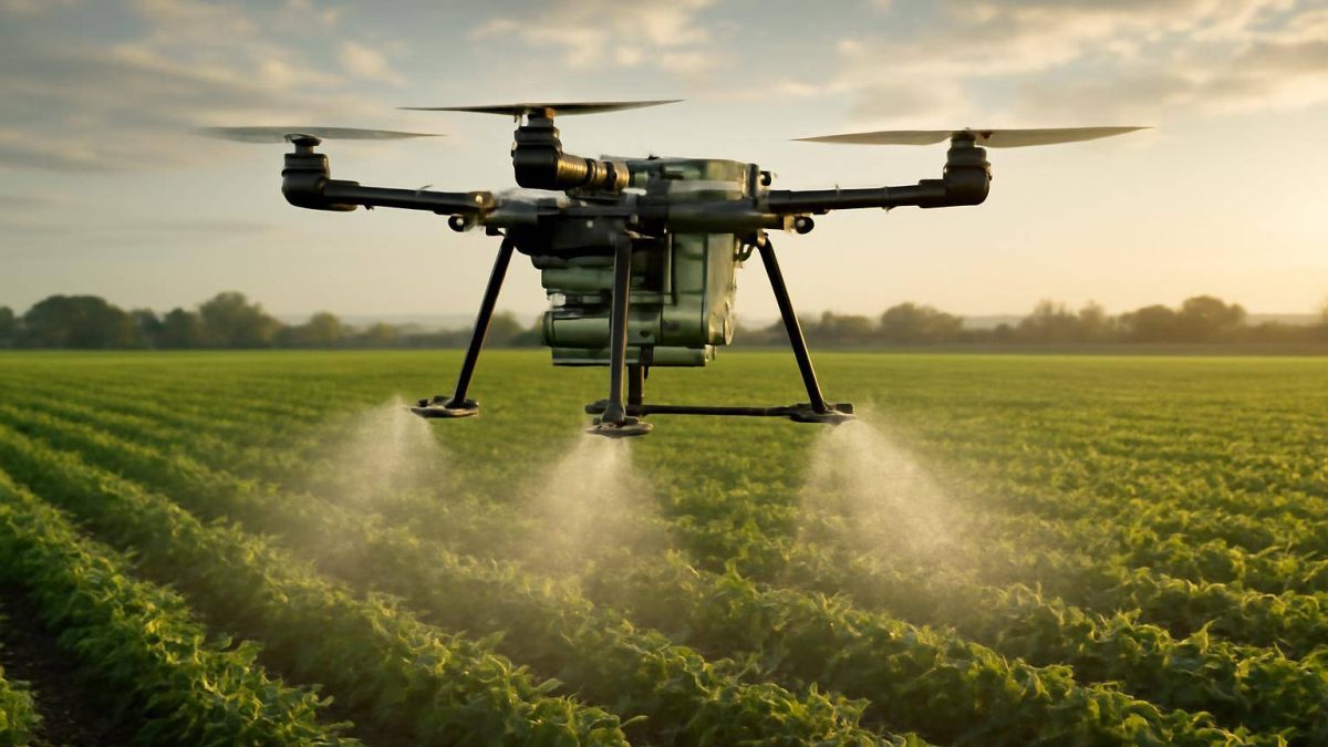 75 Litrelik Tarım Dronu Tarlada İlaçlama Yaptı