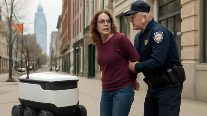 Philadelphia’da teslimat robotunu engelleyen kadın tutuklandı